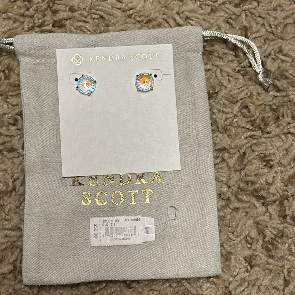Kendra Scott Jolie Gold Stud Earrings in Dichroic Glass